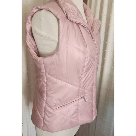 V20  Liz Claiborne pink quilted puffer vest - Picture 2 of 11